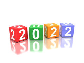 New Year 2022 Creative Design Concept - 3D Rendered Image	