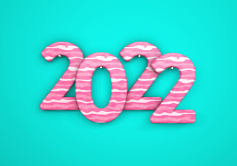 New Year 2022 Creative Design Concept - 3D Rendered Image	