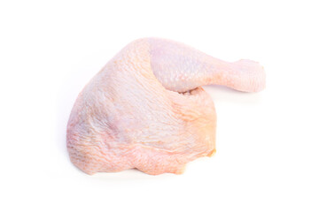 Raw chicken legs isolated on white background.