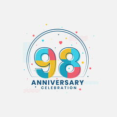98 Anniversary celebration, Modern 98th Anniversary design