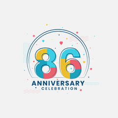 86 Anniversary celebration, Modern 86th Anniversary design