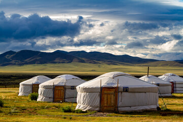 Yurt Camp in the landscape of Mongolia