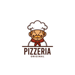 Pizzeria Italian logo design concept