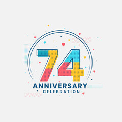 74 Anniversary celebration, Modern 74th Anniversary design
