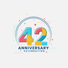 42 Anniversary celebration, Modern 42nd Anniversary design