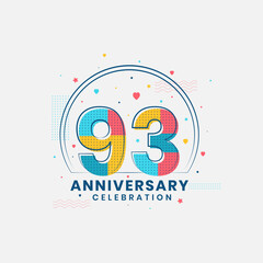 93 Anniversary celebration, Modern 93rd Anniversary design