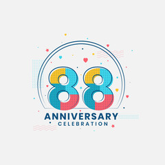 88 Anniversary celebration, Modern 88th Anniversary design