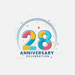 28 Anniversary celebration, Modern 28th Anniversary design