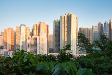 Tseung Kwan O, Hong Kong - 06.12.2020 : view of High-rise building seen from Wilson Trail
