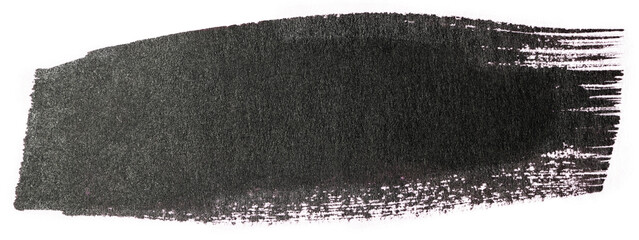 Stain of black ink paint on paper. On a white background isolated