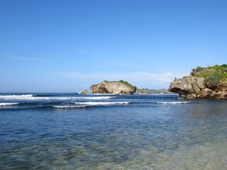 Fototapeta na wymiar Hidden Beach in Yogyakarta