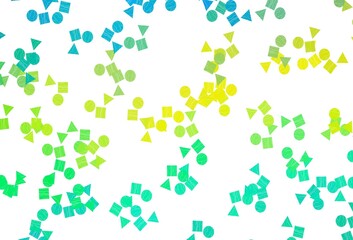 Light Blue, Yellow vector texture in poly style with circles, cubes.