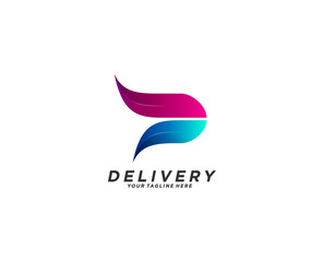 Delivery logo design. Letter D with arrow