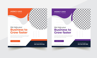 New Marketing Agency Social media Banner Design Template 02 Color Variation editable template 