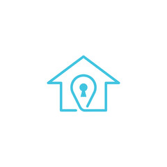House, key and navigation icon. Vector