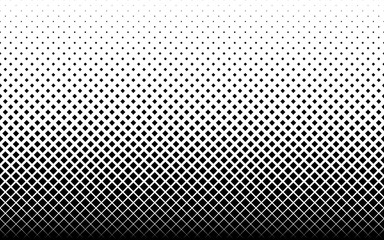 Geometric pattern based on squares on a white background. Seamless in one direction.