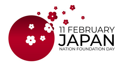 11 february  Japan nation foundation day  background Template design for card, banner, poster or flyer. Vector Illustration EPS10