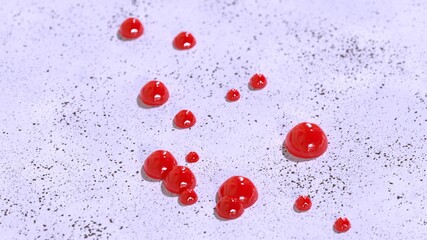 red blood drops on a white surface