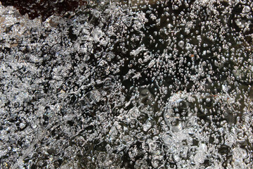 frozen water, bubbles, under ice