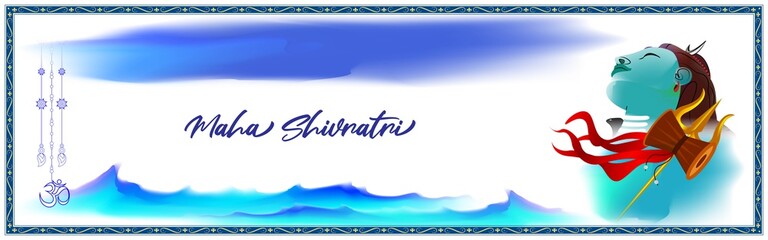 vector illustration  for Hindu festival Maha Shivratri .