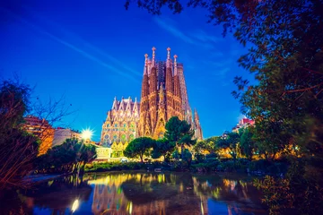 Fotobehang Sagrada Familia at dawn in Barcelona © Pawel Pajor