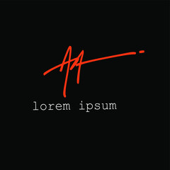 "AA" handwritten sign logo for identity