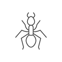 Ant line outline icon or insect concept