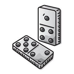 Domino isolated on white background. Vector illustration of game concept