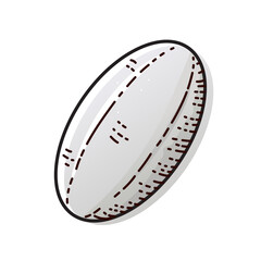 Rugby ball isolated on white background. Vector illustration of sport object.