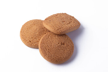 Vanilla cookies on white background