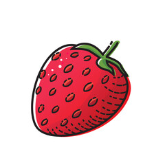Strawberry isolated on white background. Vector illustration of fruit.