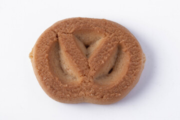 Vanilla cookies on white background
