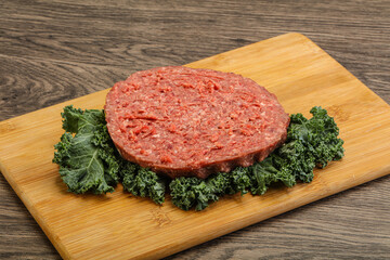 Raw beef burger cutlet for burger