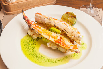 Phalanx of king crab baked in truffle sauce