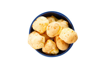 Top View, from Pão de Queijo Brazilian Food. White background.