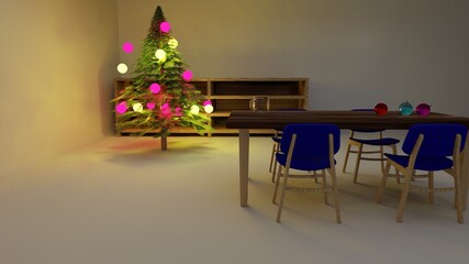 christmas tree in the living room