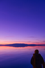 Fototapeta premium Sonnenuntergang am Bodensee (Insel Reichenau)