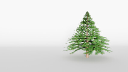 christmas tree with snow