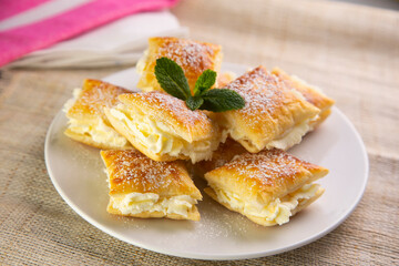Miguelitos, traditional spanish dessert tapa.