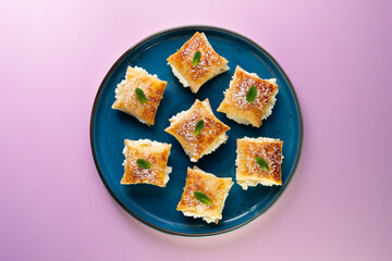 Miguelitos, traditional Spanish dessert tapa.