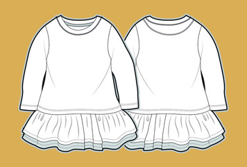 kids clothes flat sketch vector