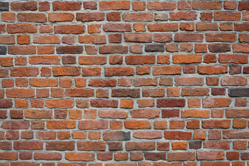 Old brick side wall of St. John's Archcathedral in the Warsaw Old Town