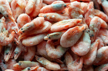 Frozen shrimp close-up.Background of the shrimp.