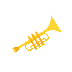 Trumpet icon isolated on white background. Musical instruments. Vector stock
