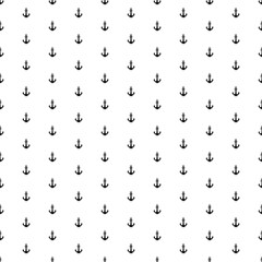 Square seamless background pattern from geometric shapes. The pattern is evenly filled with black sea anchor symbols. Vector illustration on white background
