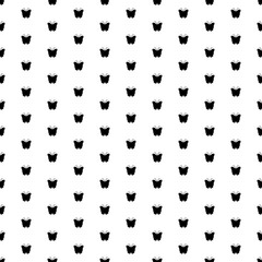 Square seamless background pattern from geometric shapes. The pattern is evenly filled with black butterfly symbols. Vector illustration on white background