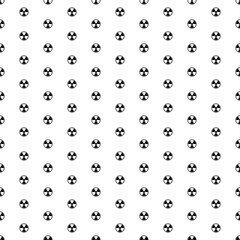 Square seamless background pattern from geometric shapes. The pattern is evenly filled with black radiation symbols. Vector illustration on white background
