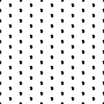 Square seamless background pattern from black mug beer symbols. The pattern is evenly filled. Vector illustration on white background