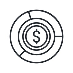 Dollar sign icon. Money icon for business profit, investment, financial growth, savings concept.