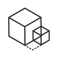 Creative cubes abstract design concept. Solution puzzle icon.